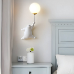 Aplique Infantil LED Blanco Diseño Oso para Dormitorio Infantil