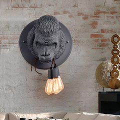 Aplique de Pared Cabeza de Gorila Estilo Nórdico para Salón
