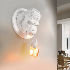 Aplique de Pared Cabeza de Gorila Estilo Nórdico para Salón