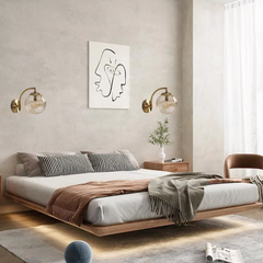 Aplique de Pared de Vidrio Dorado Moderno con Esferas para Salón