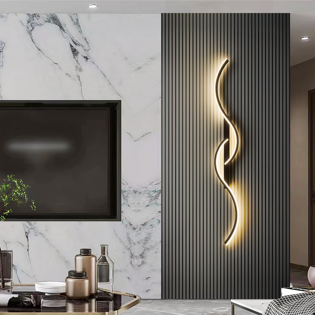 Aplique de pared moderno LED con diseño en S para salón