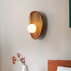 Aplique de Pared Madera Natural para Mesita de Noche