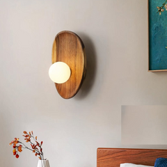 Aplique de Pared Madera Natural para Mesita de Noche