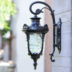 Aplique de Pared Exterior Vintage Farol Negro