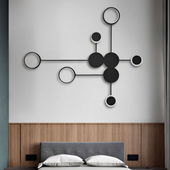 Apliques de Pared Diseño Moderno Metal Negro 6 Luces LED Salón