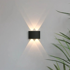 Aplique de Pared Bidireccional LED Moderno Negro de Metal para Salón