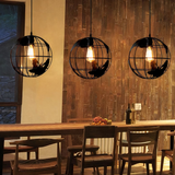 Lámpara colgante industrial de hierro tipo globo terráqueo para comedor
