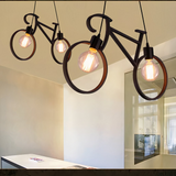 Lámpara colgante bicicleta negra LED regulable en altura diseño moderno para comedor