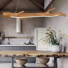 Lámpara colgante de ramas de resina regulable para comedor