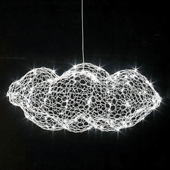 Lámpara Colgante Nube LED Moderna de Malla Metálica para Comedor