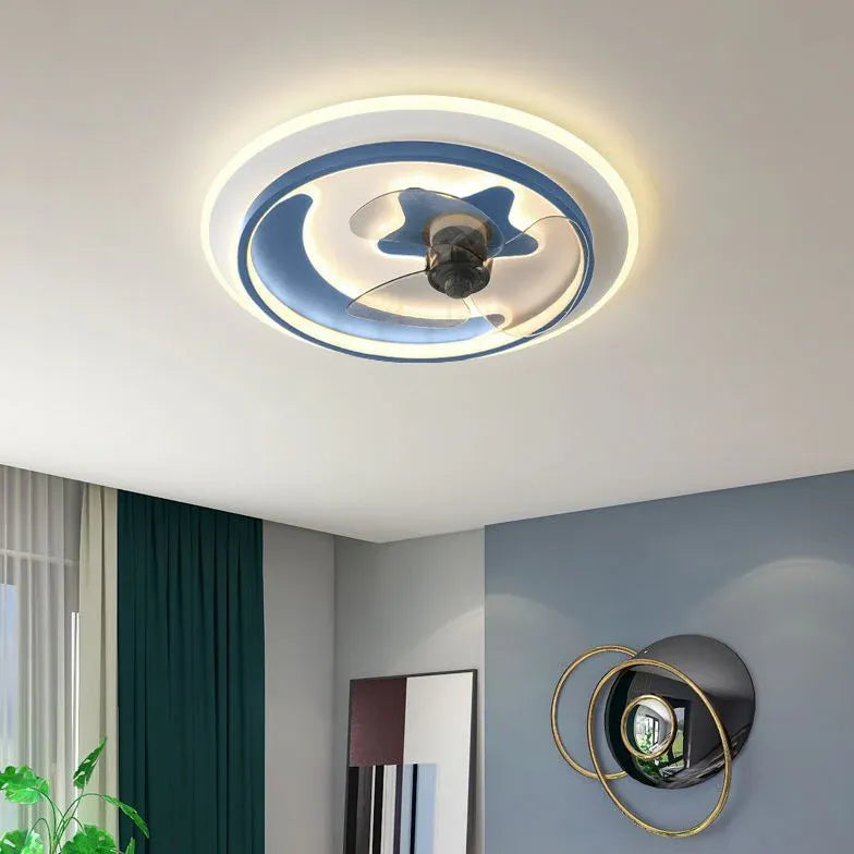 Lámpara de techo led moderna con ventilador