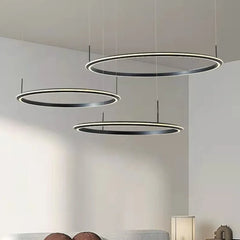 Lámpara colgante de restaurante de anillo circular estilo moderno y minimalista