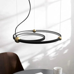 Lámpara colgante circular de metal para comedor moderno