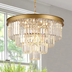 Candelabro cristal para salón moderno y lujoso