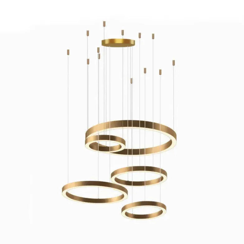 Gold LED Multi-Light Round Design Pendant Light