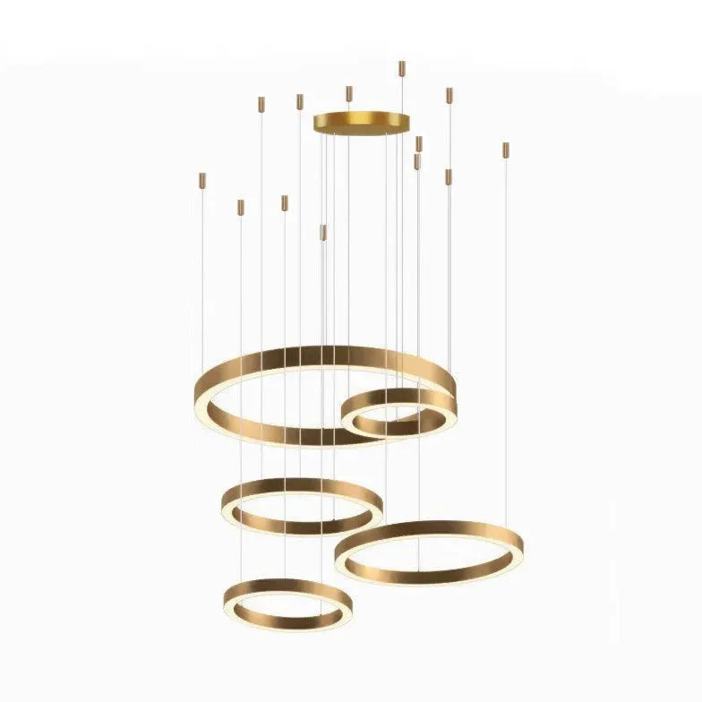 Gold LED Multi-Light Round Design Pendant Light