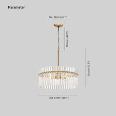 Lámpara colgante de sala de estar de cristal lujo ligero