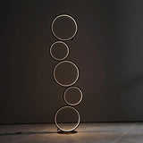 Circular Ring Design Black LED Floor Lamp