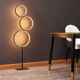 Circular Ring Design Black LED Floor Lamp