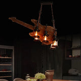 Guitar-Shaped Vintage Wood Dining Room Pendant Light