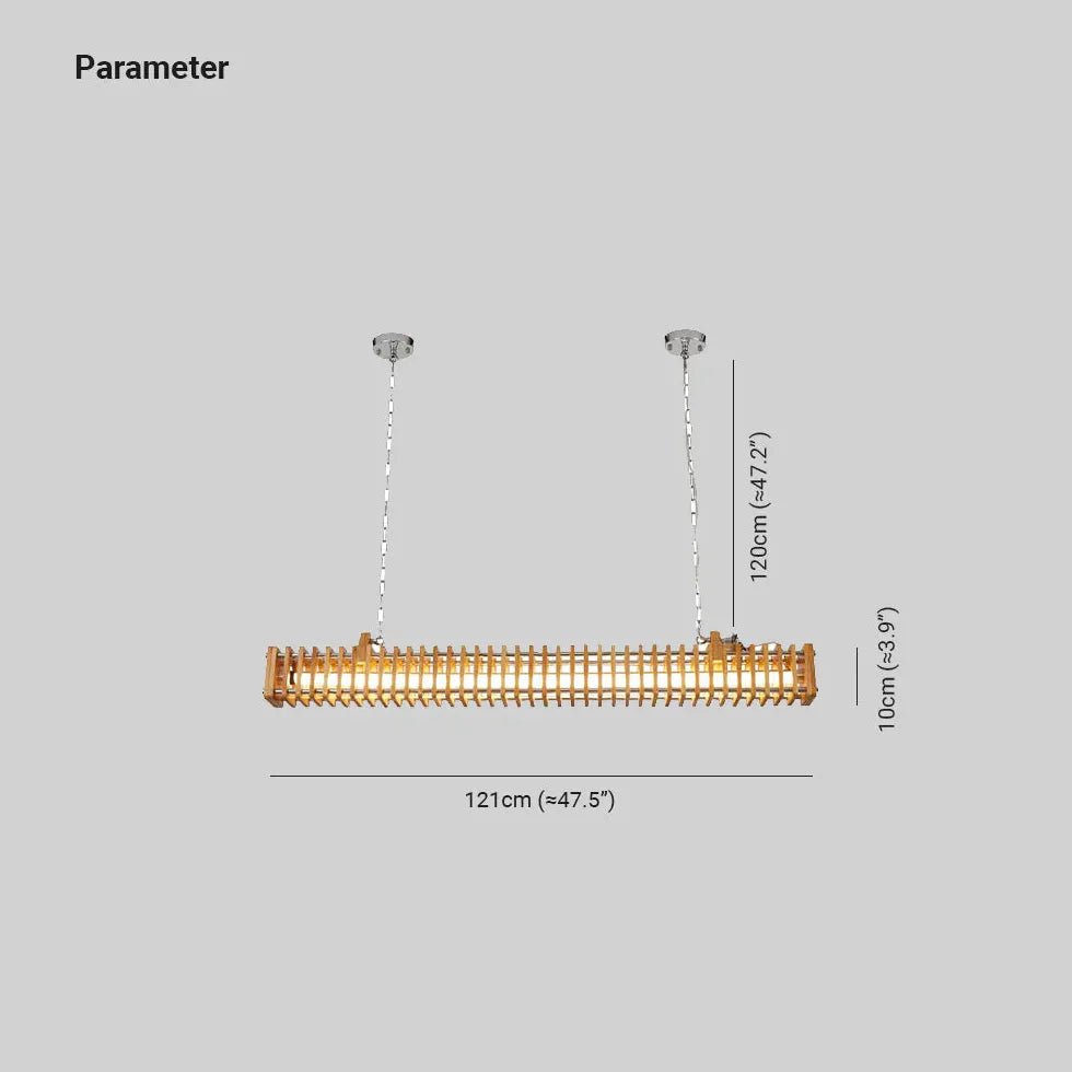 Diseño rectangular de madera Luz de colgante