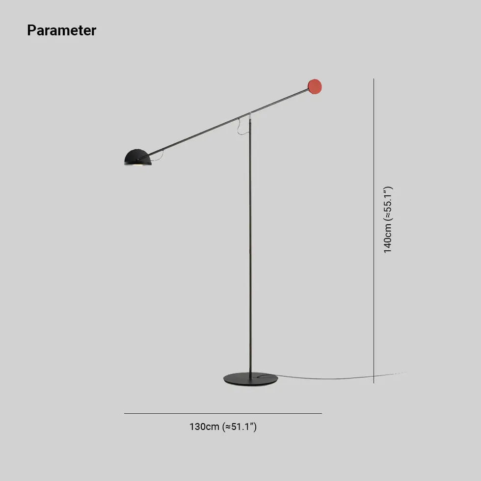 Lámpara de pie minimalista lineal con diseño de brazo largo 