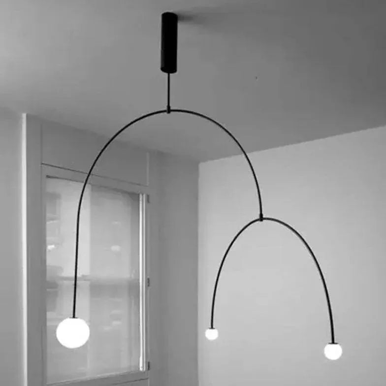 Black Curved Frame Modern Minimalist Pendant Light