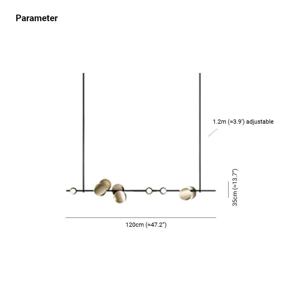 Lámpara colgante lineal distintiva para cocina