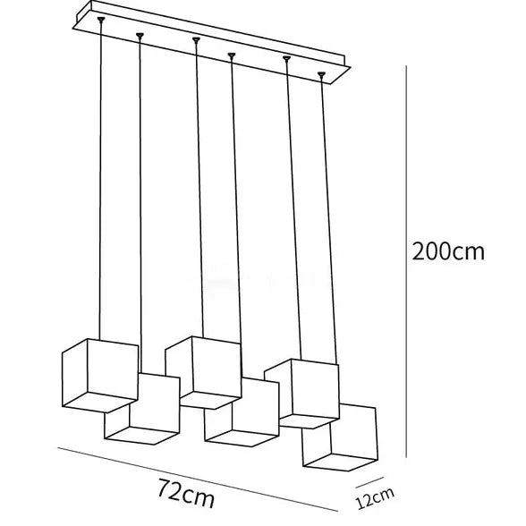 Cubo geométrico LED MODERNE LED Luz colgante