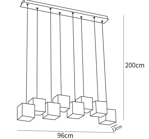 Cubo geométrico LED MODERNE LED Luz colgante