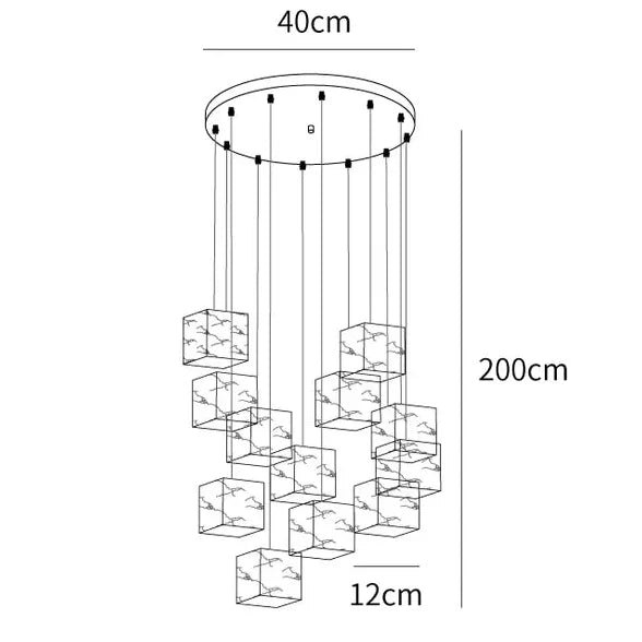 Cubo geométrico LED MODERNE LED Luz colgante