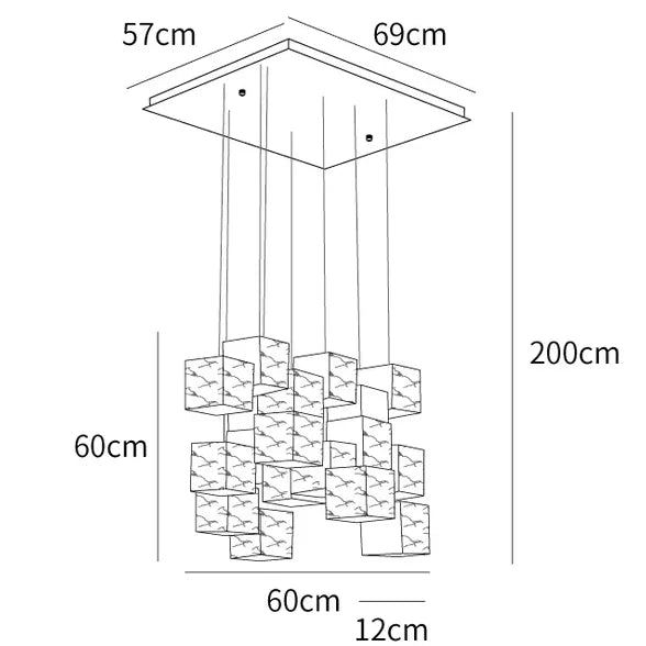 Cubo geométrico LED MODERNE LED Luz colgante