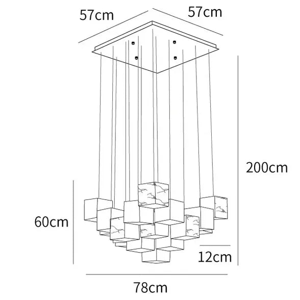 Cubo geométrico LED MODERNE LED Luz colgante