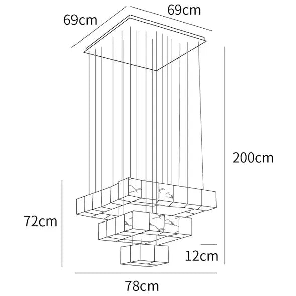 Cubo geométrico LED MODERNE LED Luz colgante