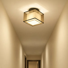 Lámpara de Techo LED Estilo Chino de Tela para Pasillos