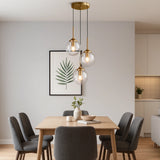 Lámpara colgante esfera de vidrio moderna LED altura regulable para comedor