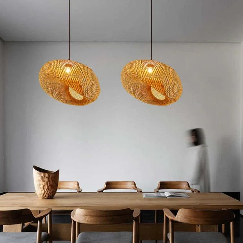 Bamboo Woven Rattan Dining Decorative Pendant Light