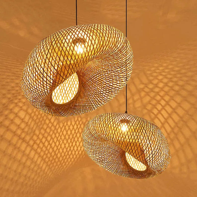 Bamboo Woven Rattan Dining Decorative Pendant Light