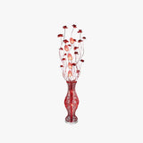 Red Floral Design Multi-Head Floor Lamp