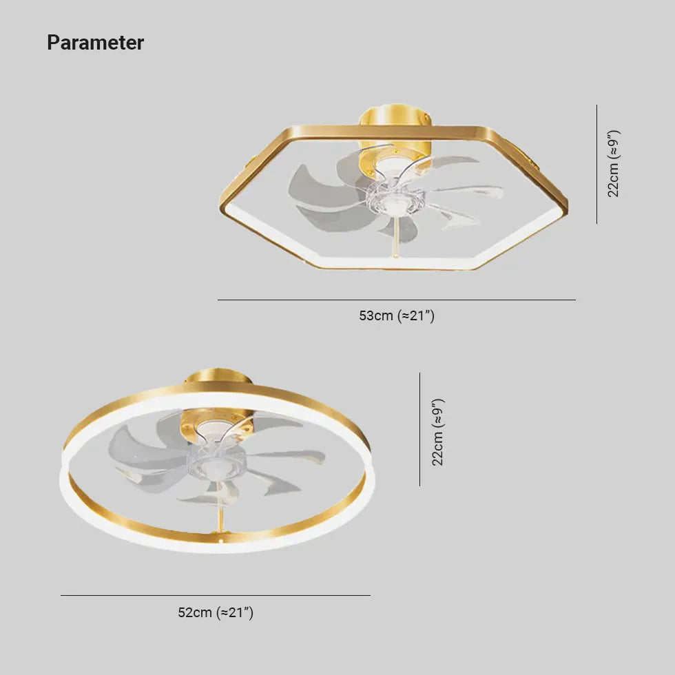 Lamparas de techo dorada para dormitorio con ventilador