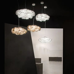 Lamparas colgantes habitacion diseño nube LED para dormitorio