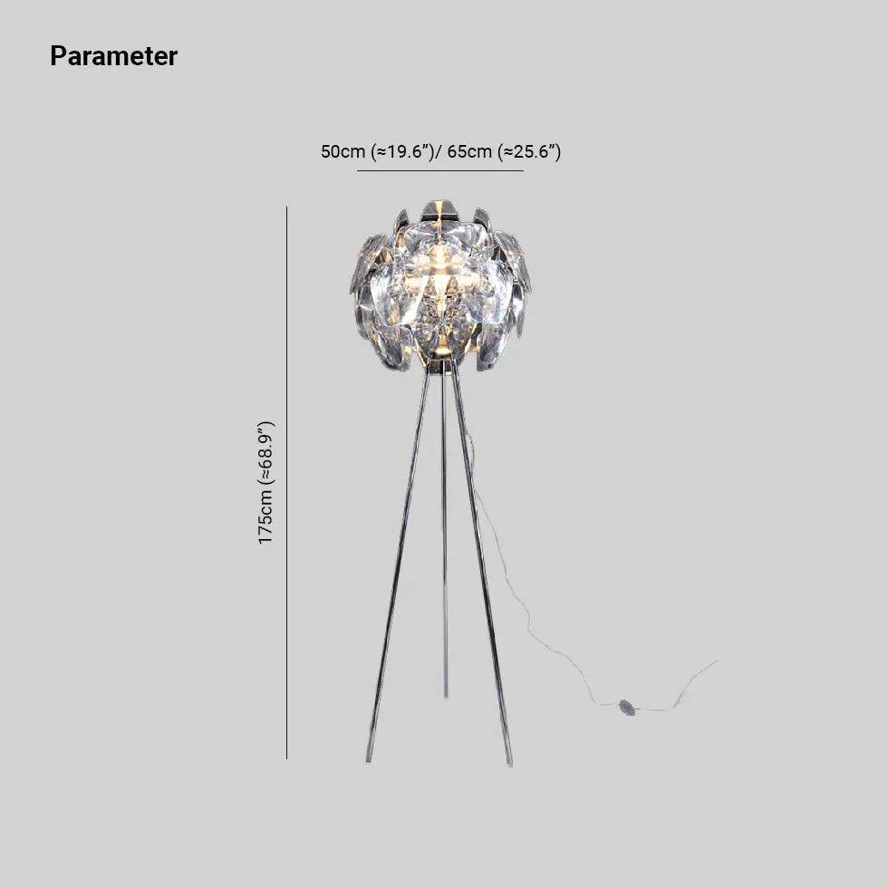 PMMA Spherical Decorative Tripod Floor Lamp