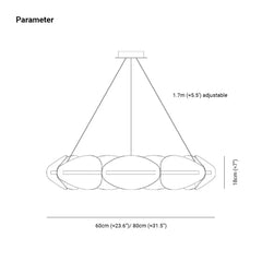 Lámpara colgante circular con forma de pétalos para comedor de estilo moderno