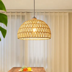 Lamparas colgante de mimbre diseño retro para comedor