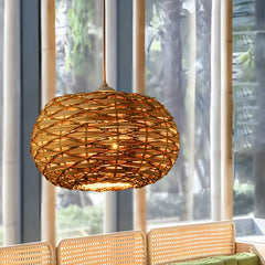 Lamparas colgante de mimbre diseño retro para comedor