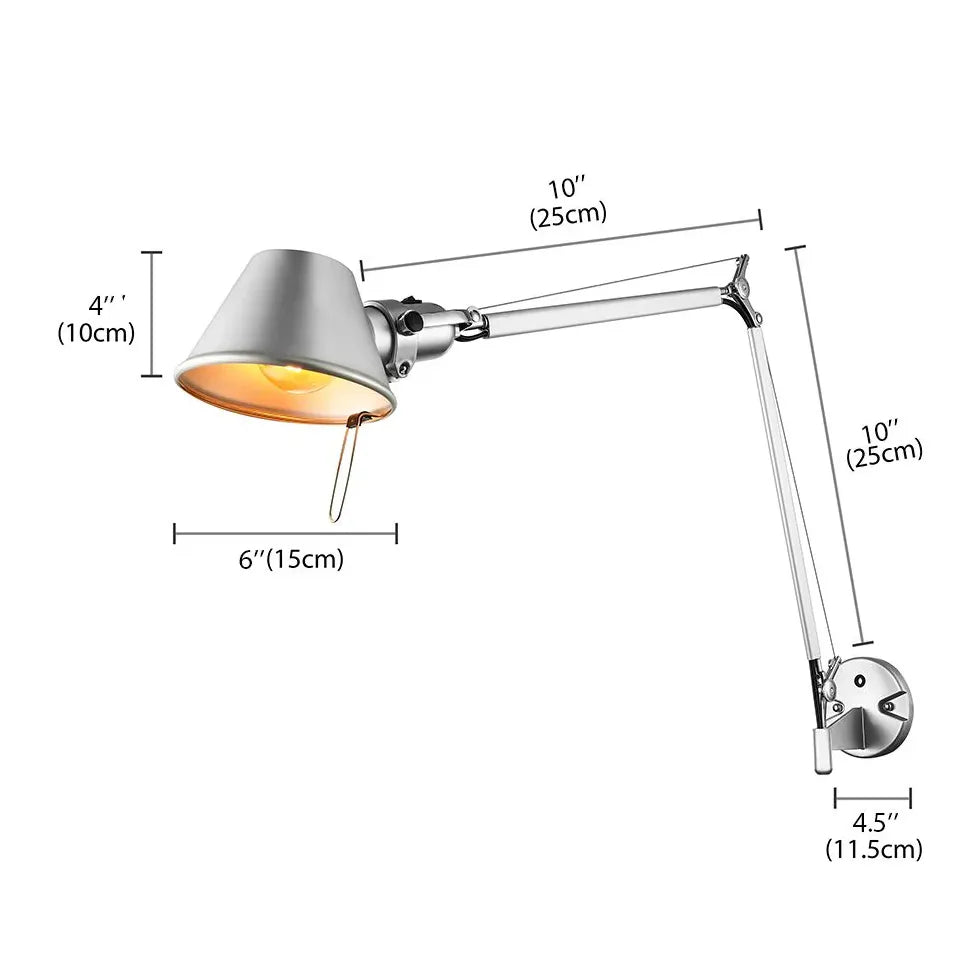 Apliques de pared industriales ajustables con brazos de metal 