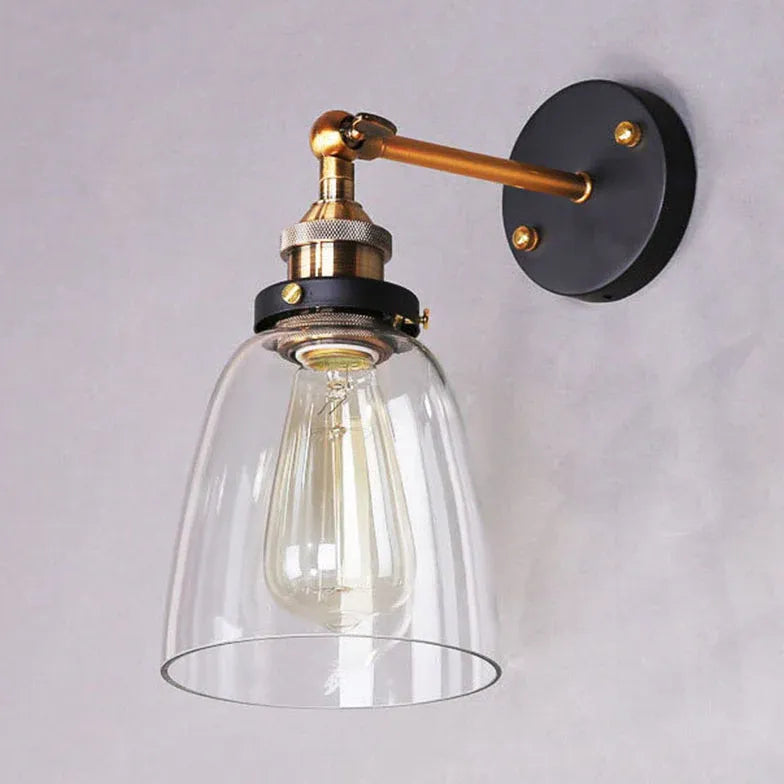 Pewter Wall Lights Glass Industrial