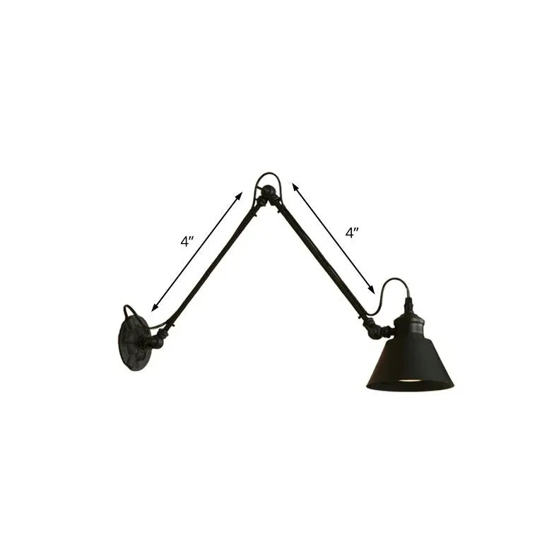 Swing Arm Wall Light Black Bedroom