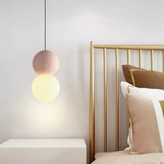 Lampara colgante cemento de diseño moderno y minimalista para dormitorio
