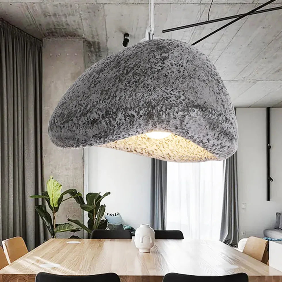 Irregular Pebble Texture Lampshade Modern Pendant Light